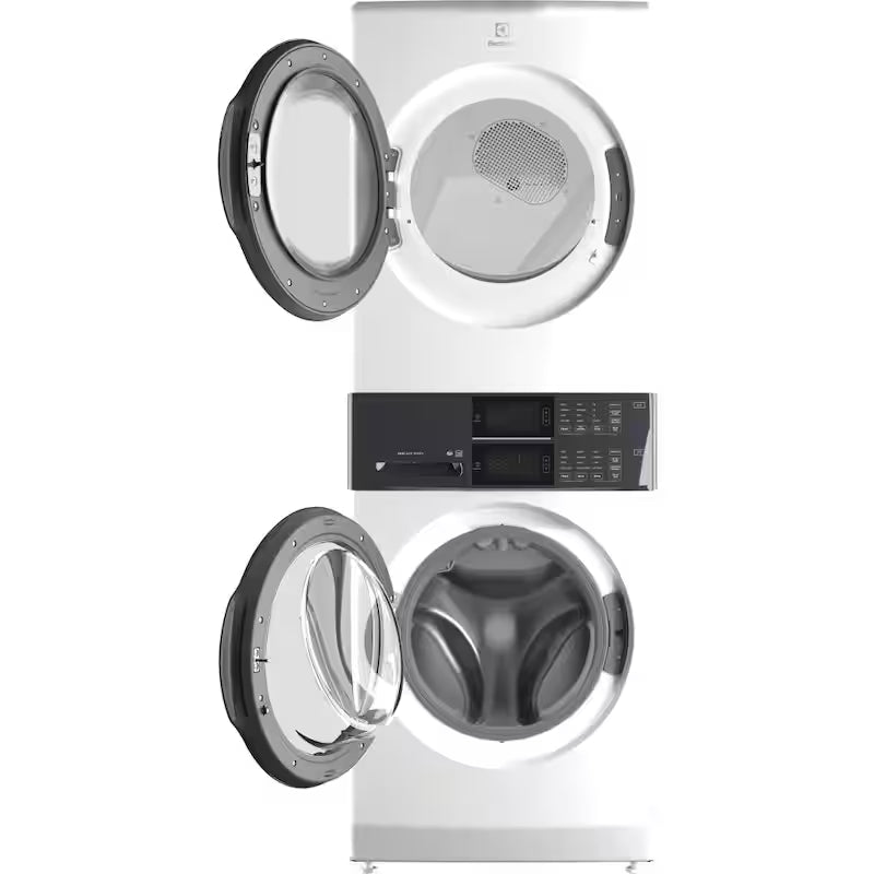 White Stacked Washer and Electric Dryer Laundry Tower V90106