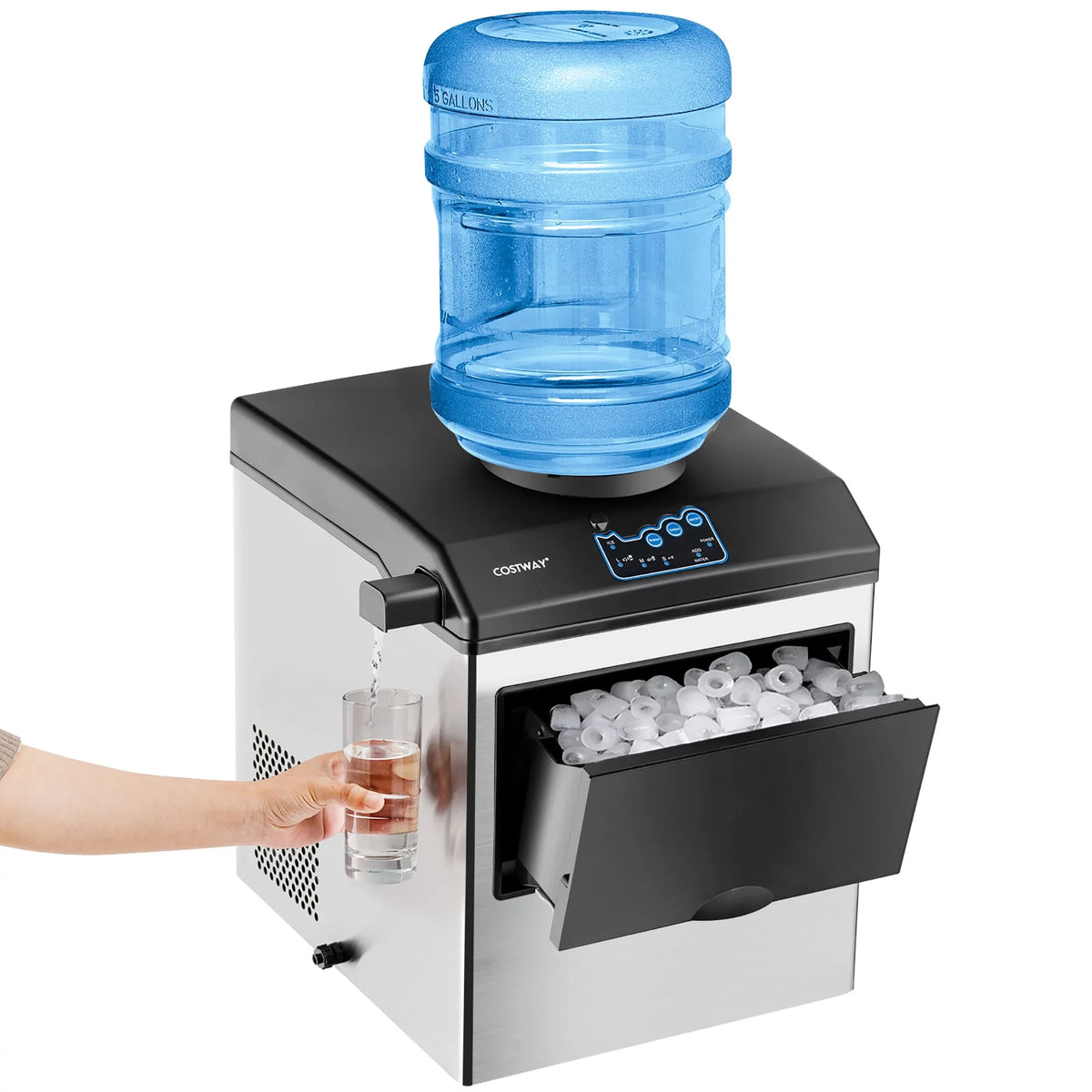 Stainless Steel Countertop Ice Maker Water Dispenser F90532