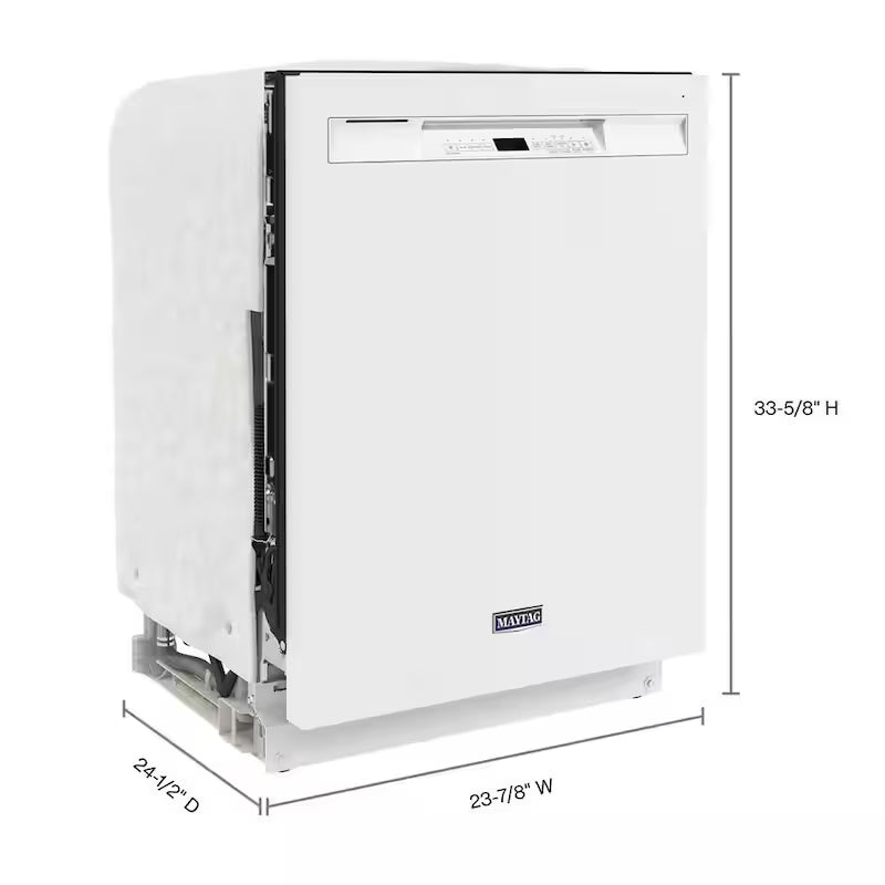White 24 in. Built-In Dishwasher with Stainless Steel Tub P68849