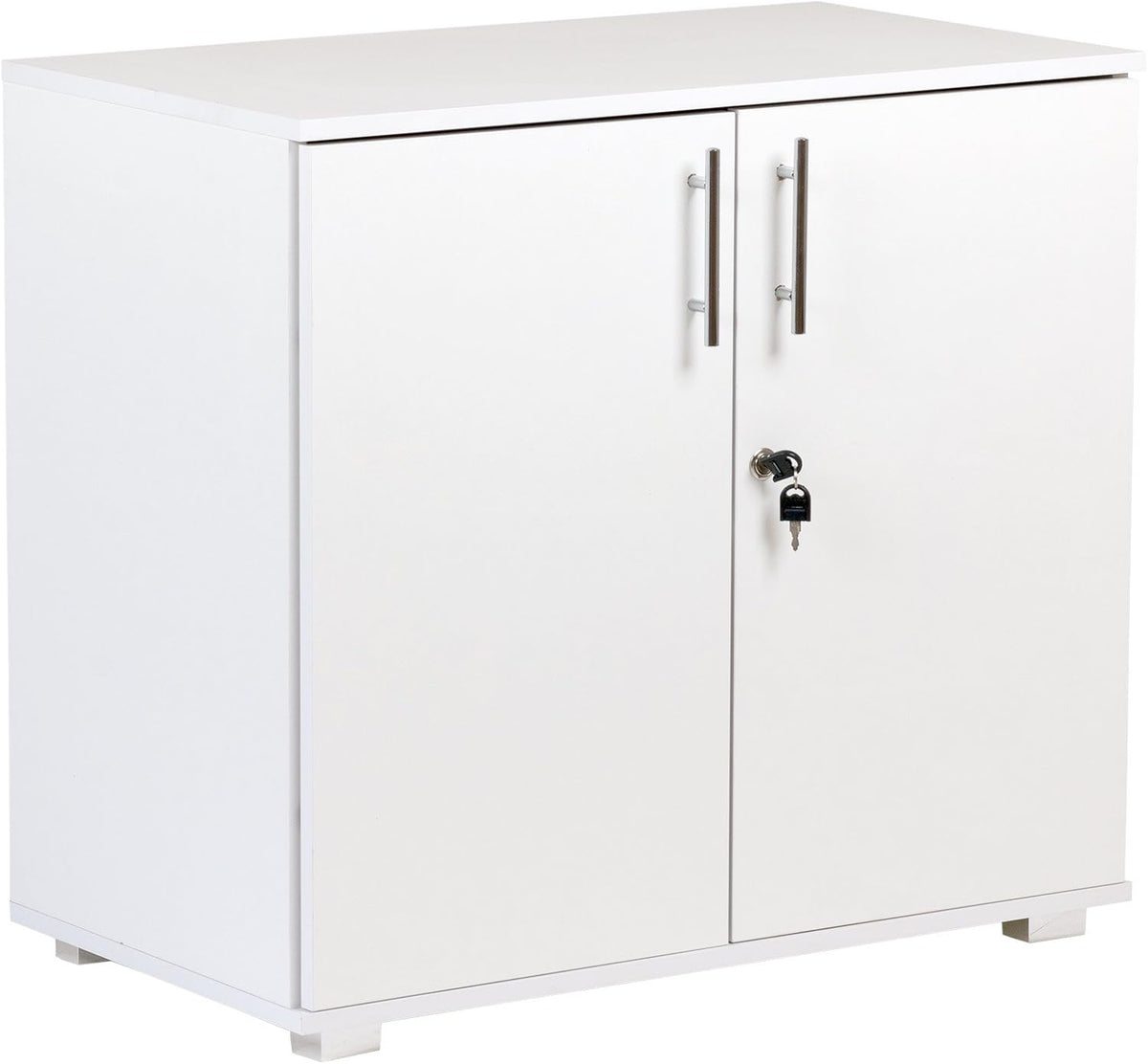 White 2 Door Locking Storage Cabinet Y65016