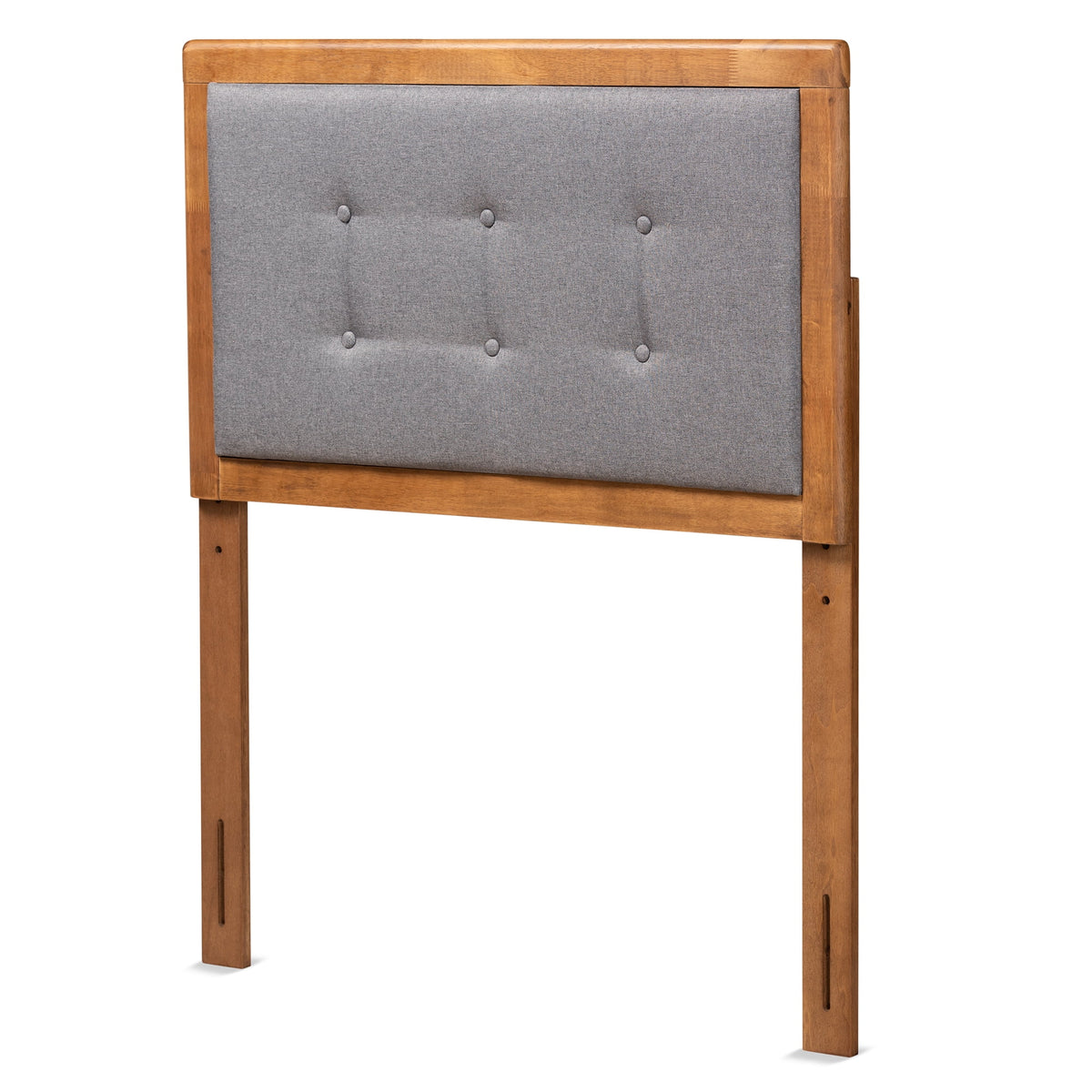 Dark Grey Walnut Tufted Upholstered Headboard D85631