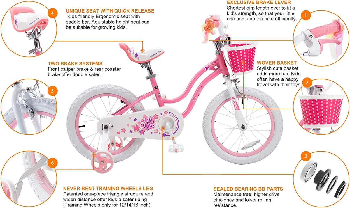 14 In Blue Kids Bike with Training Wheels R45913