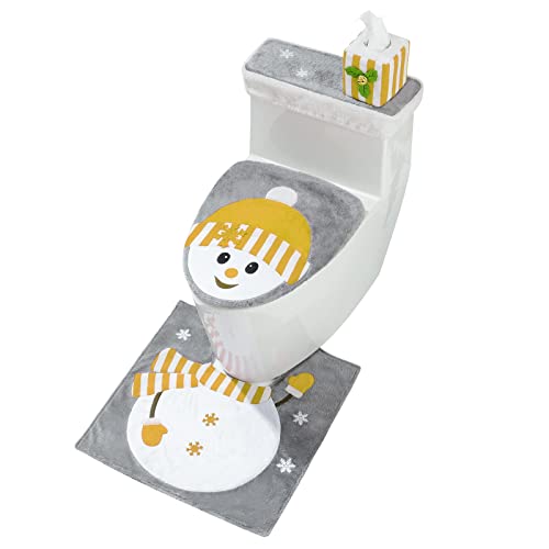 Christmas Toilet Seat Cover and Rug Set of 4 Y5934