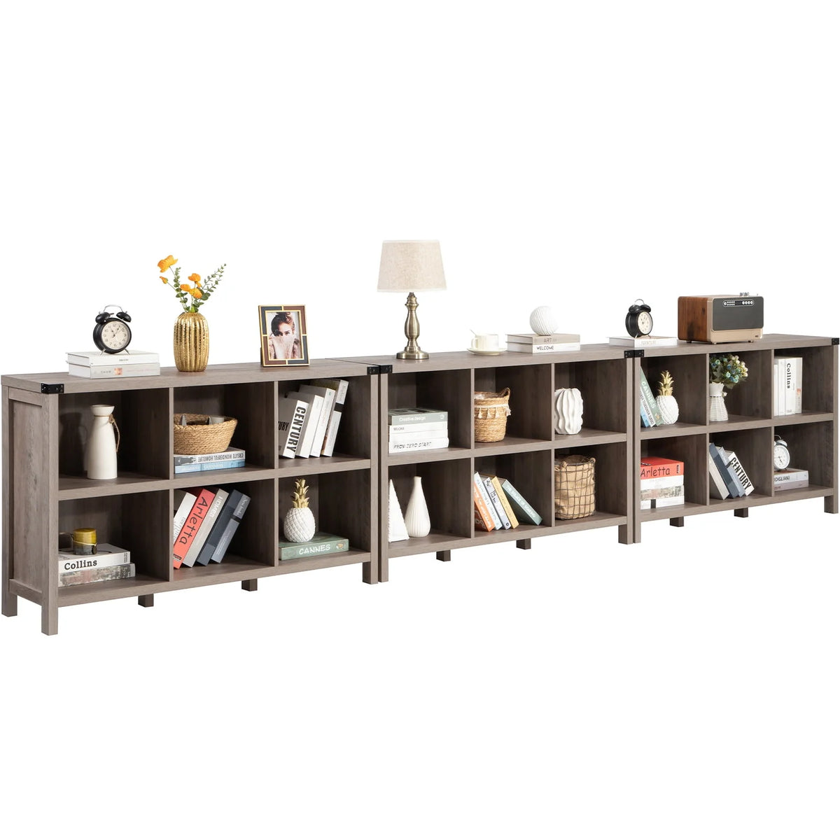 6 Cube Wood & Metal Storage Organizer O4792