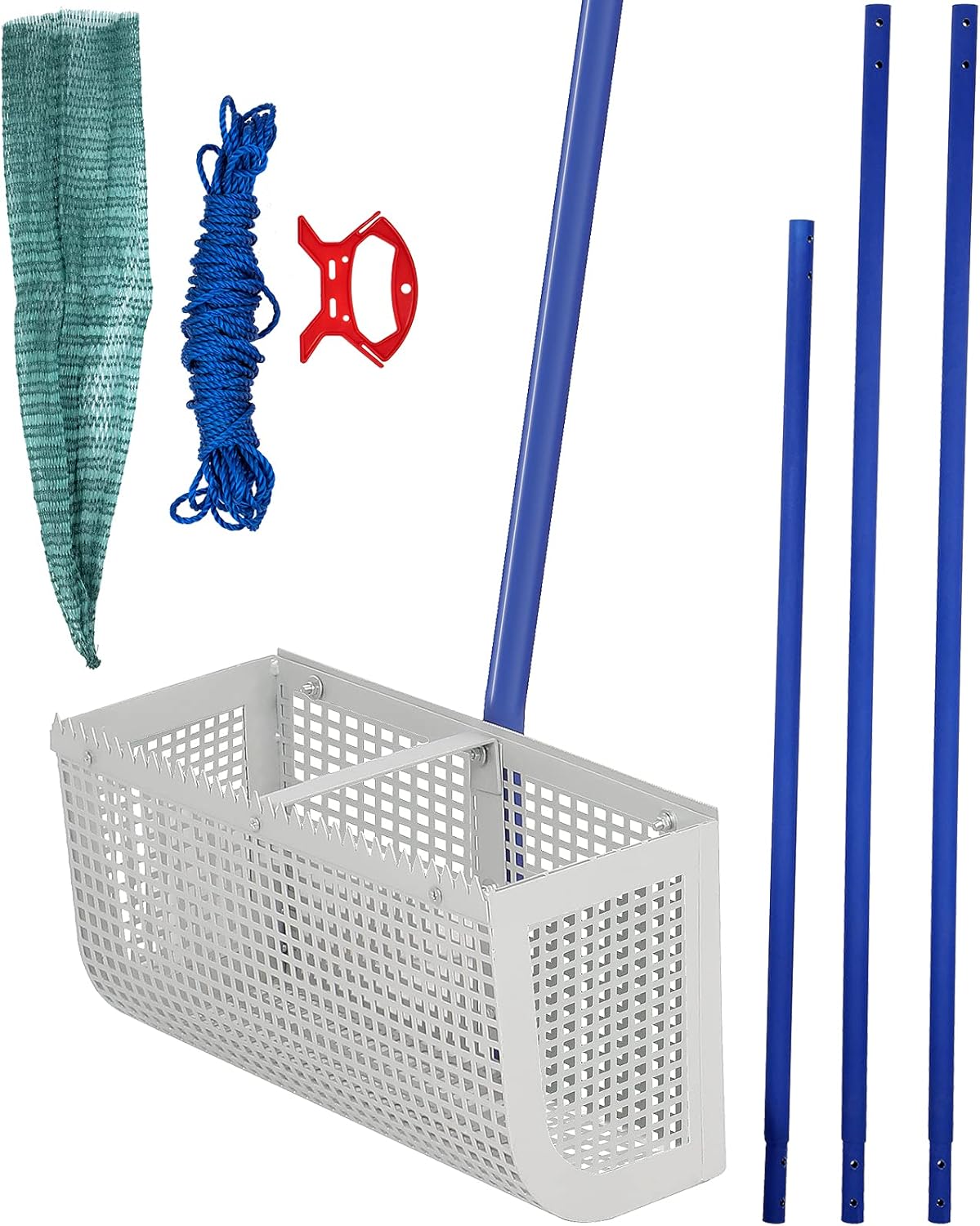Sand Rake with 165 inches Detachable Pole Rope Net L235