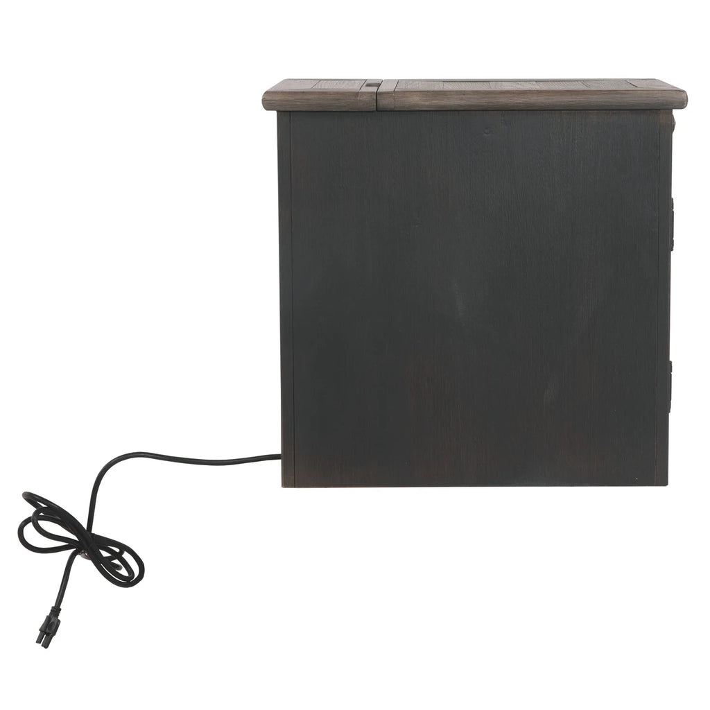 Wooden End Table with 2 USB Charging Ports A4759