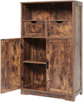 Dark Brown Storage Cabinet with 2 Drawers and 2 Shelves N932