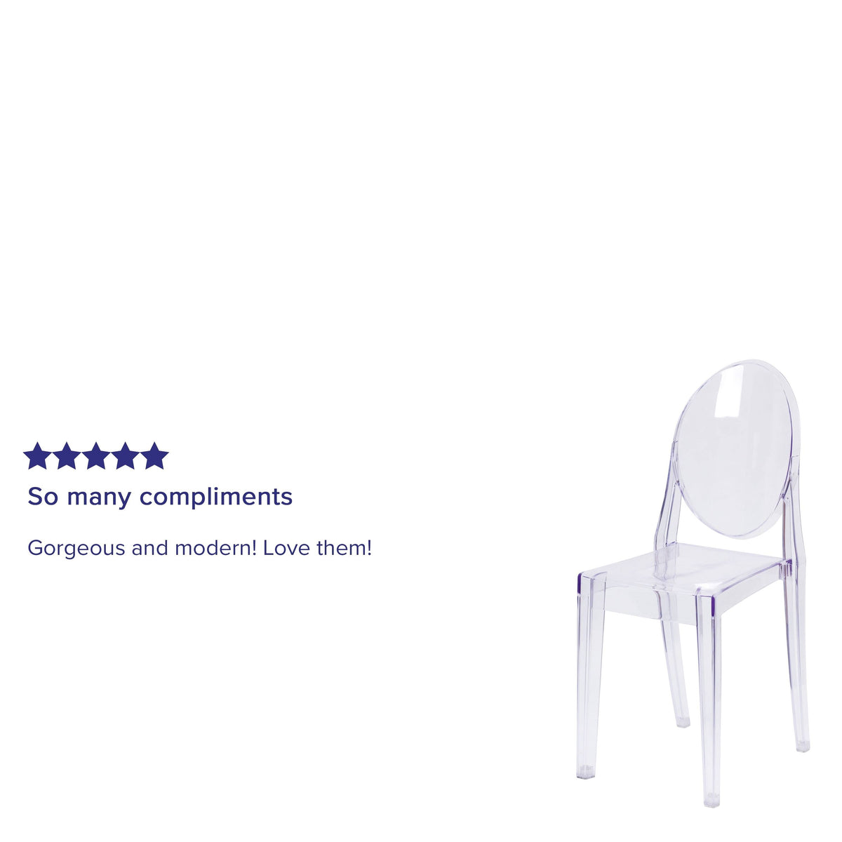 4pk Transparent Crystal Stack Chair E709