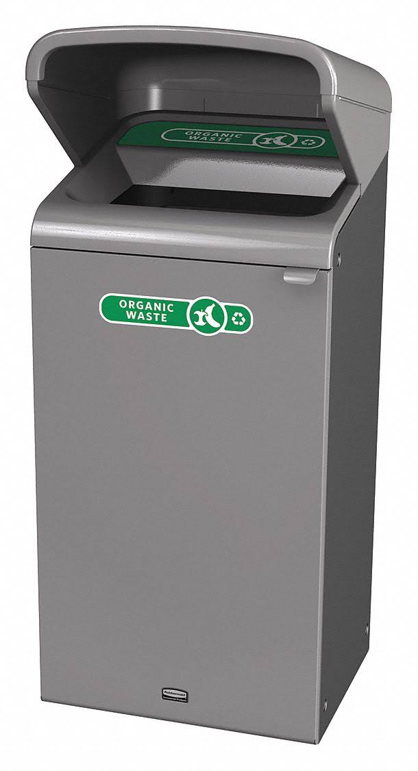 Grey 23 gal Trash Can with Rain Hood T540