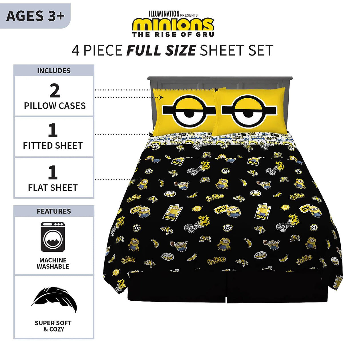 Multicolored 4 Pcs Full Sheet Set A587
