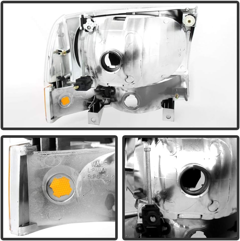 Smoked Lens Headlights with Bumper Corner Signal Lamps Pair M2756