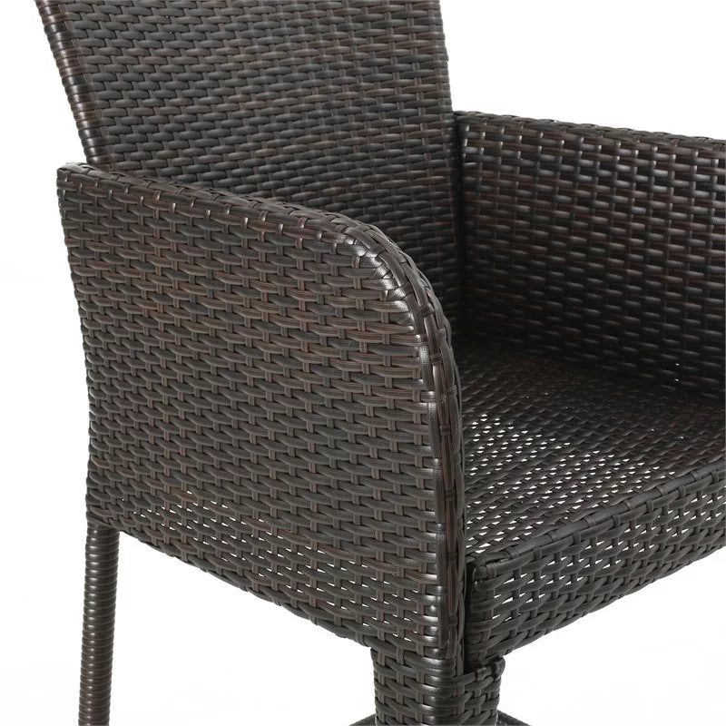 Multi Brown Wicker Barstool Set of 2 W803544