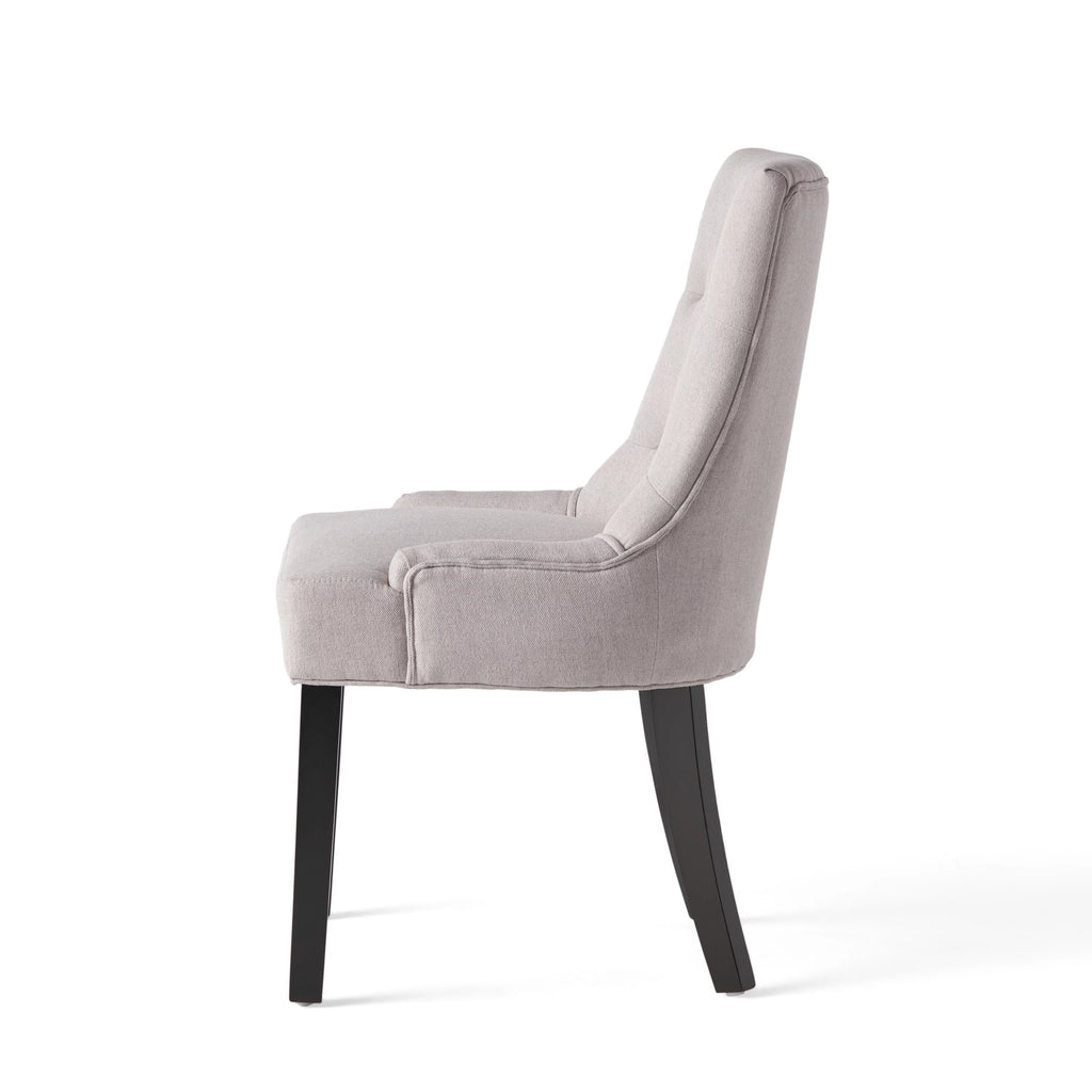 Light Grey Fabric Dining Chair Set of 2 Q138