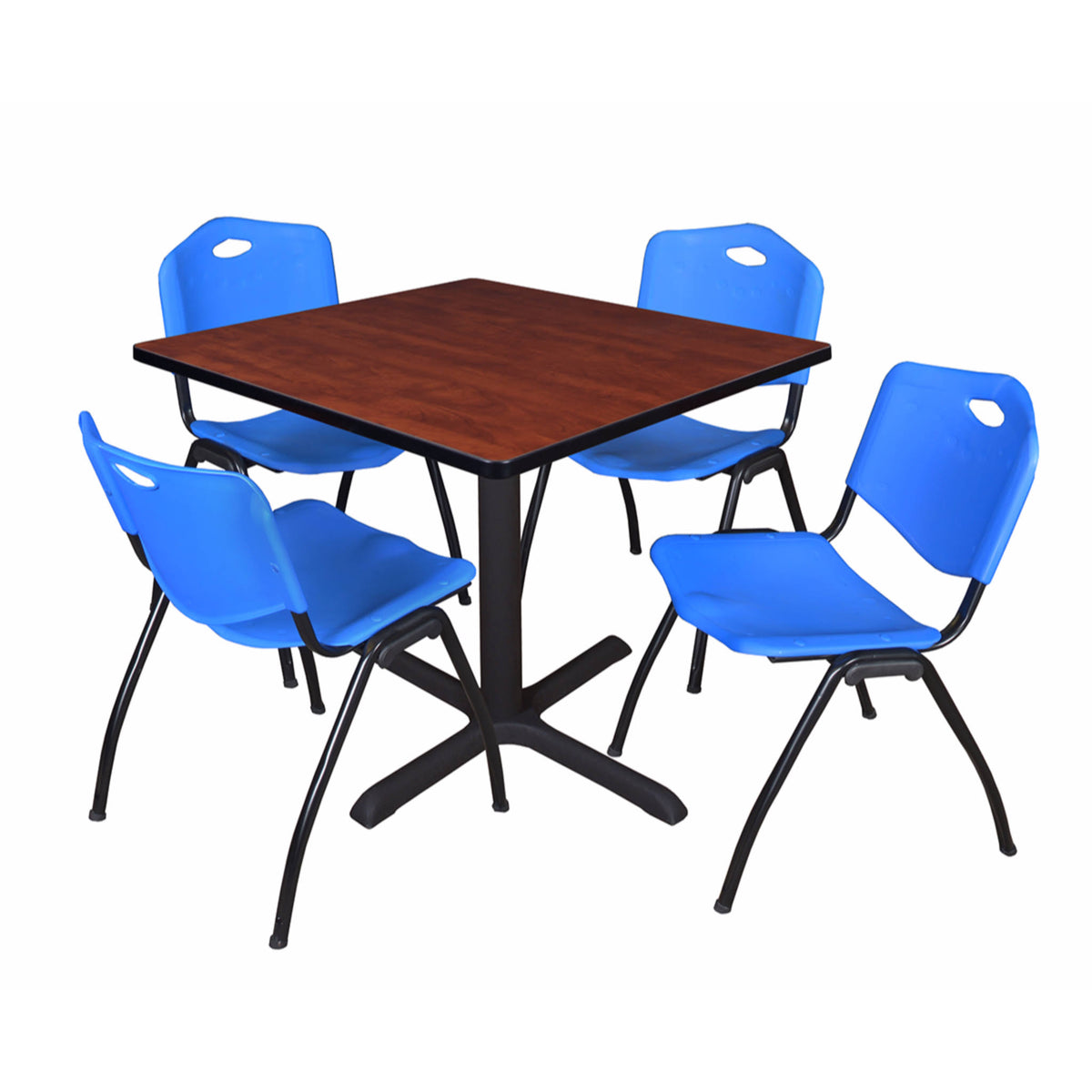 42x22 Square Breakroom Table & 4 Stack Chairs S486155
