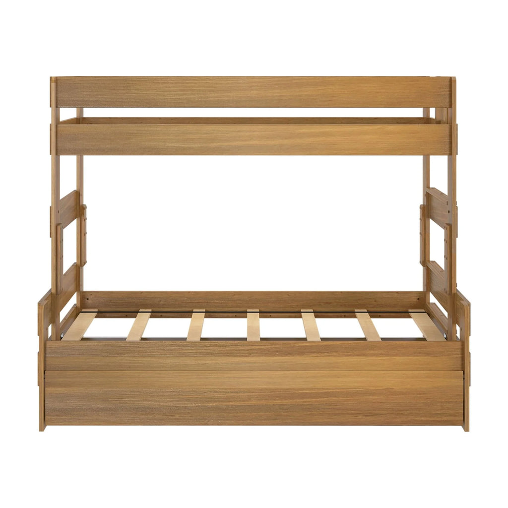 Twin Over Full Wood Bunk Bed with Trundle Y8351