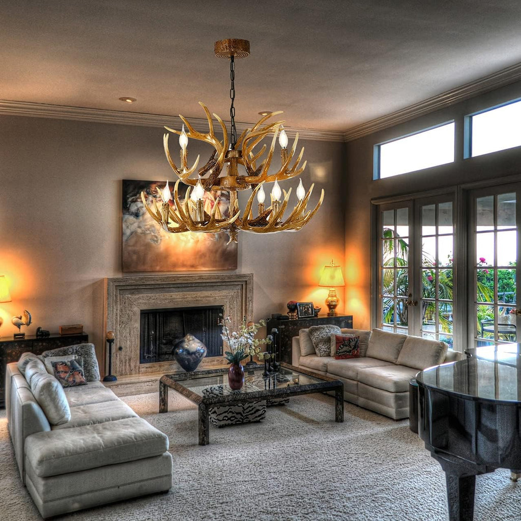 Antler Chandelier 9 Lights E12 Base D477407