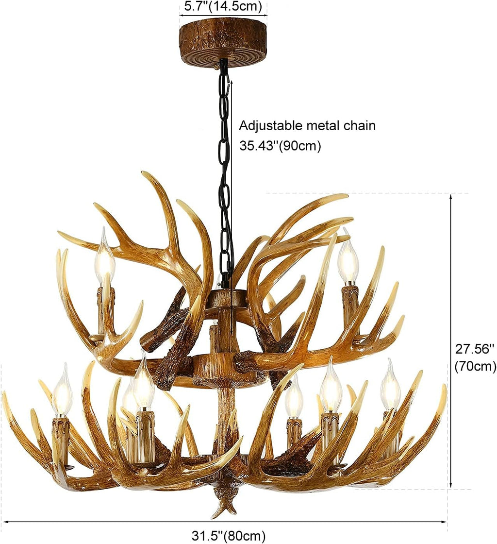 Antler Chandelier 9 Lights E12 Base D477407