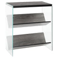 27.75x22 Weathered Gray Glass Bookcase D58512