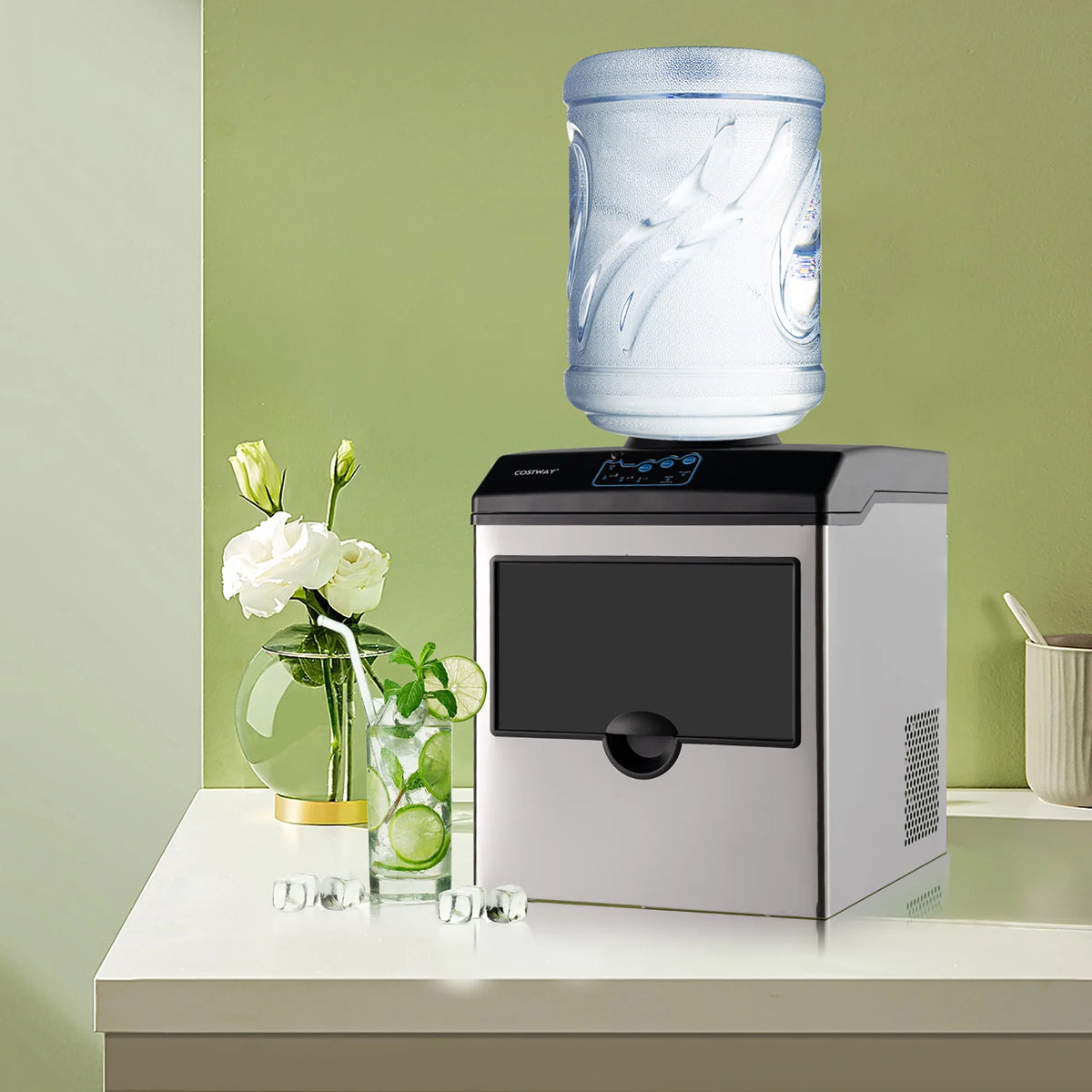 Stainless Steel Countertop Ice Maker Water Dispenser F90532