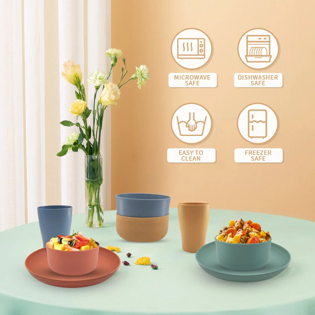 Wheat Straw Dinnerware Set 16 Piece E86009