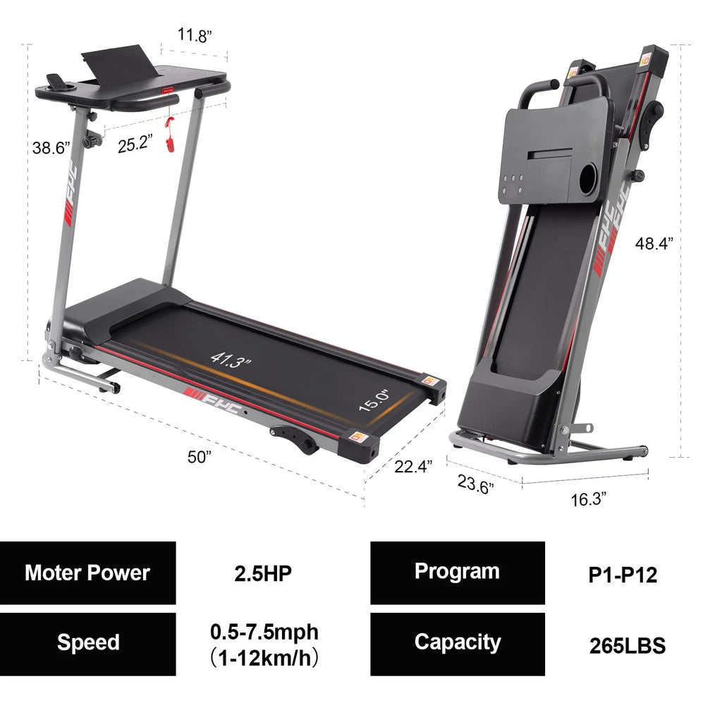 Folding Treadmill with Desk Electric Treadmill N70001