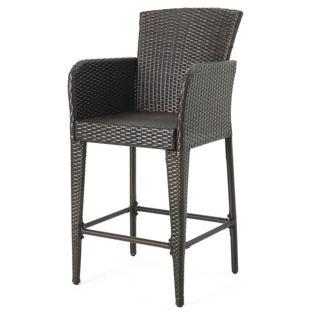 Multi Brown Wicker Barstool Set of 2 W803544