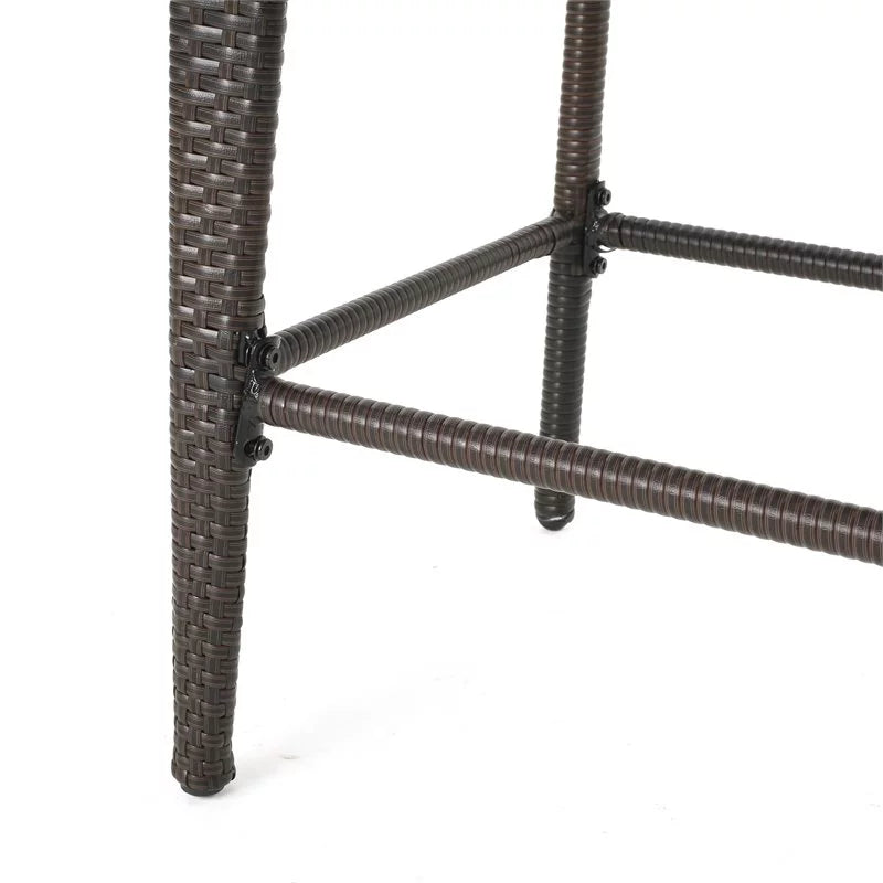 Multi Brown Wicker Barstool Set of 2 W803544