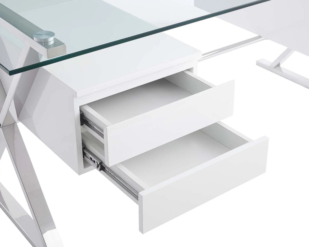71" Glass Top Office Desk O528
