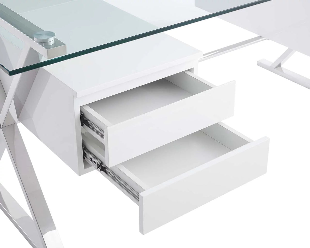 71" Glass Top Office Desk O528