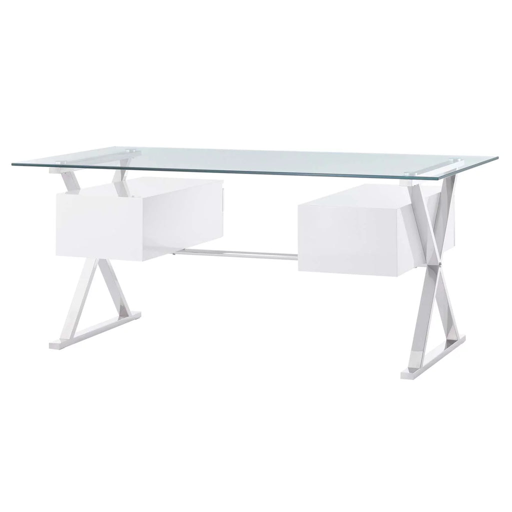 71" Glass Top Office Desk O528