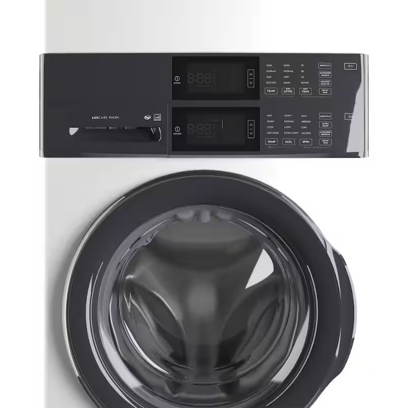 White Stacked Washer and Electric Dryer Laundry Tower V90106