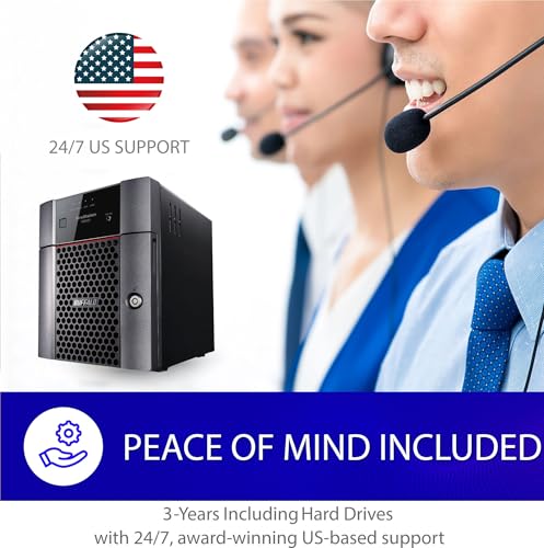 4-Bay 16TB Desktop NAS with Hard Drives Included M6869