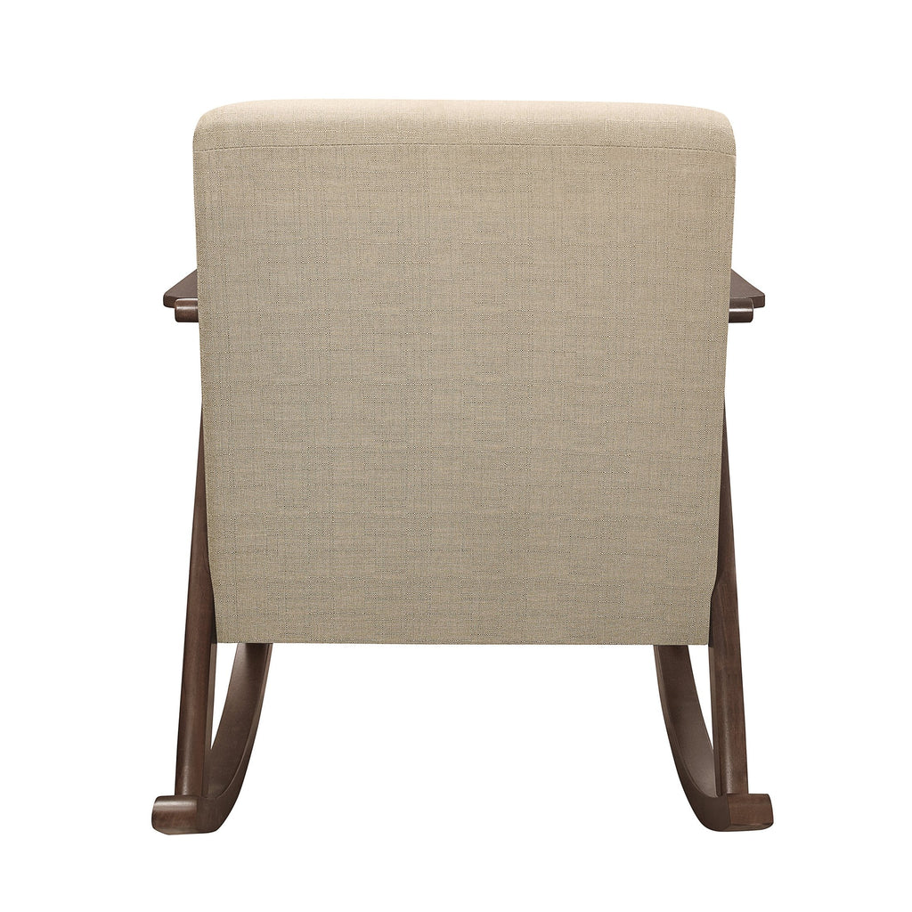 Light Brown Fabric Upholstered Rocking Chair P4906