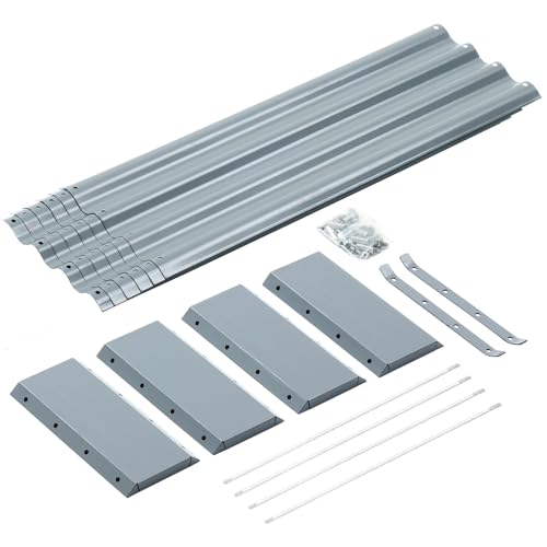 2 Pack 8×4×1ft Galvanized Metal Raised Garden Bed A628