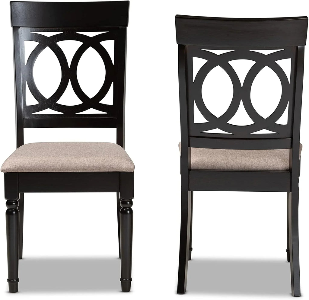 Sand Fabric Upholstered 2-Piece Dining Chair Set V834380