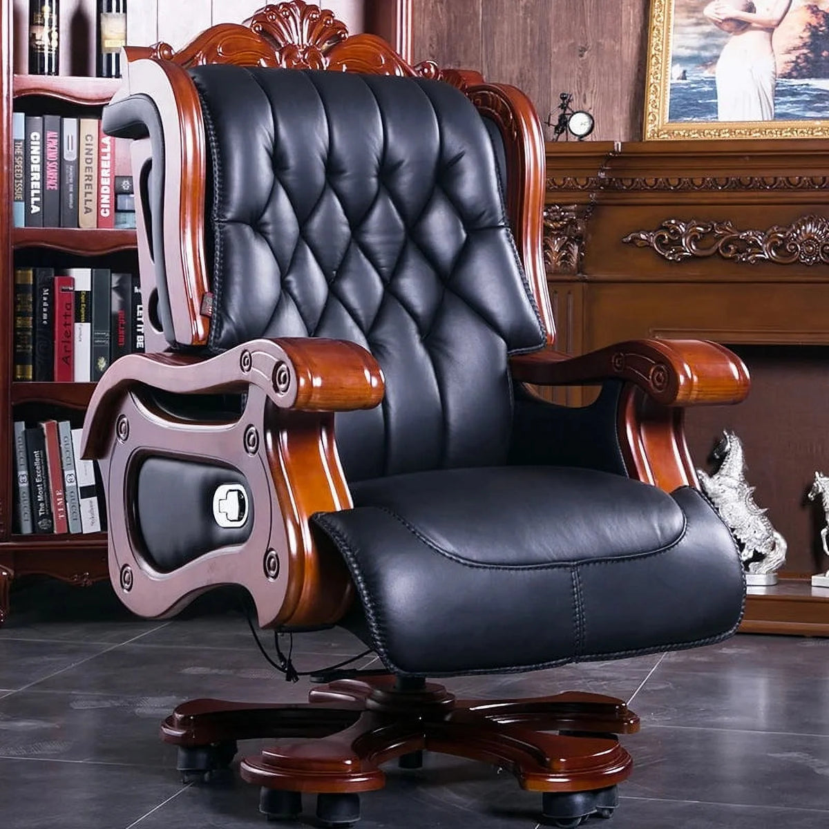Foldable Swivel Leather Lounge Recliner M10501