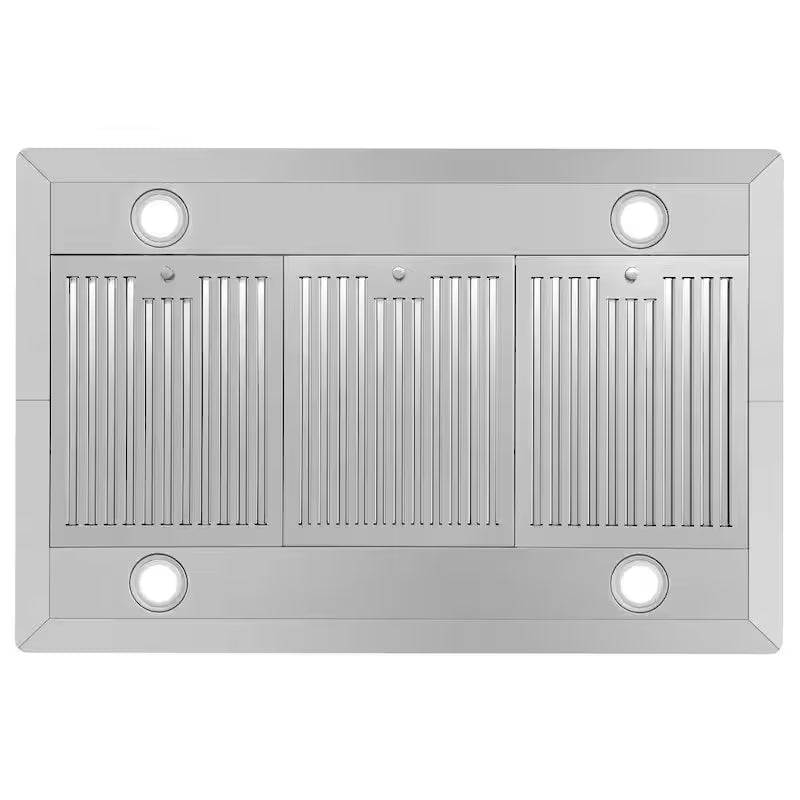 36 in. Ductless Island Range Hood with LED Lighting and Permanent Filters in Stainless Steel B546586
