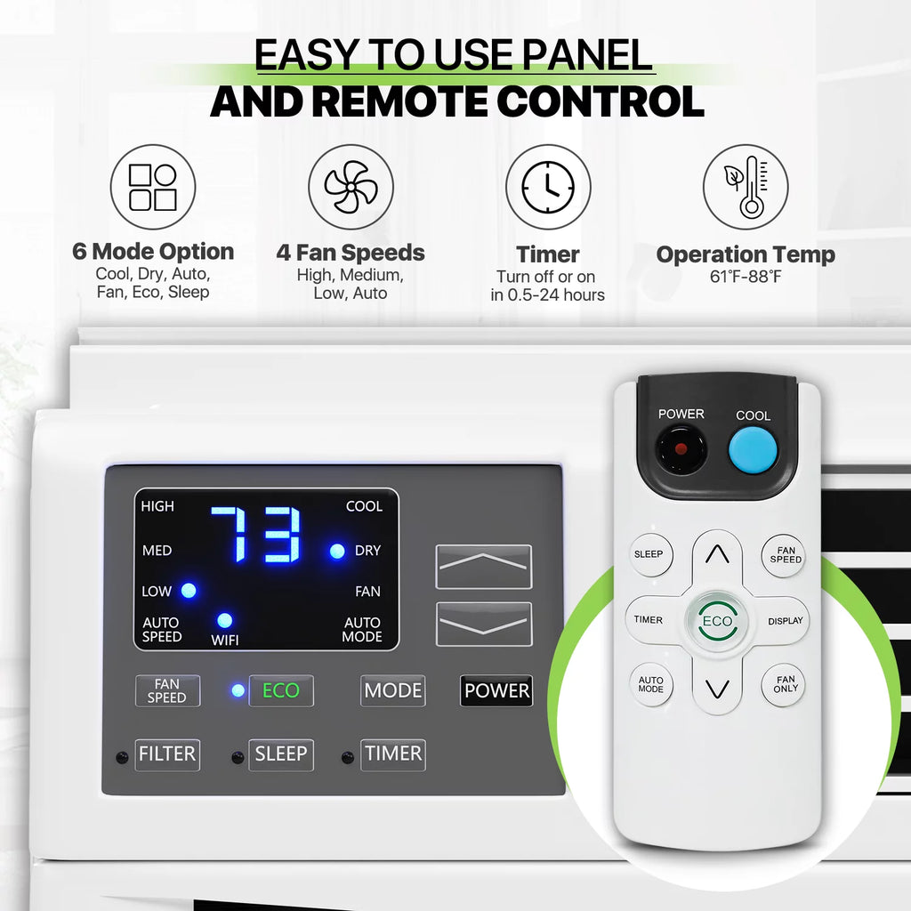8,000 BTU Smart WIFI Window Air Conditioner White Q35468