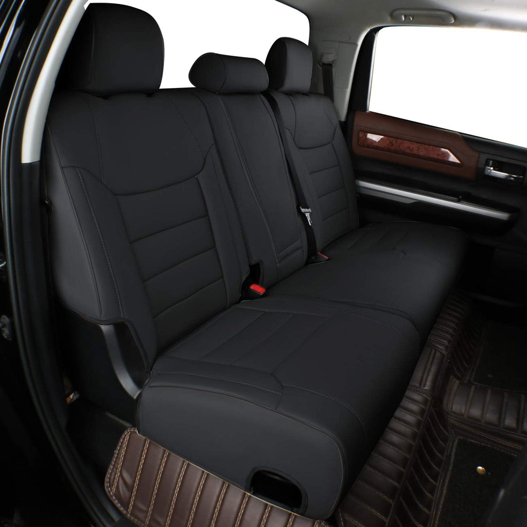 Custom Fit Full Set Car Seat Covers Leatherette Black Gray P1990
