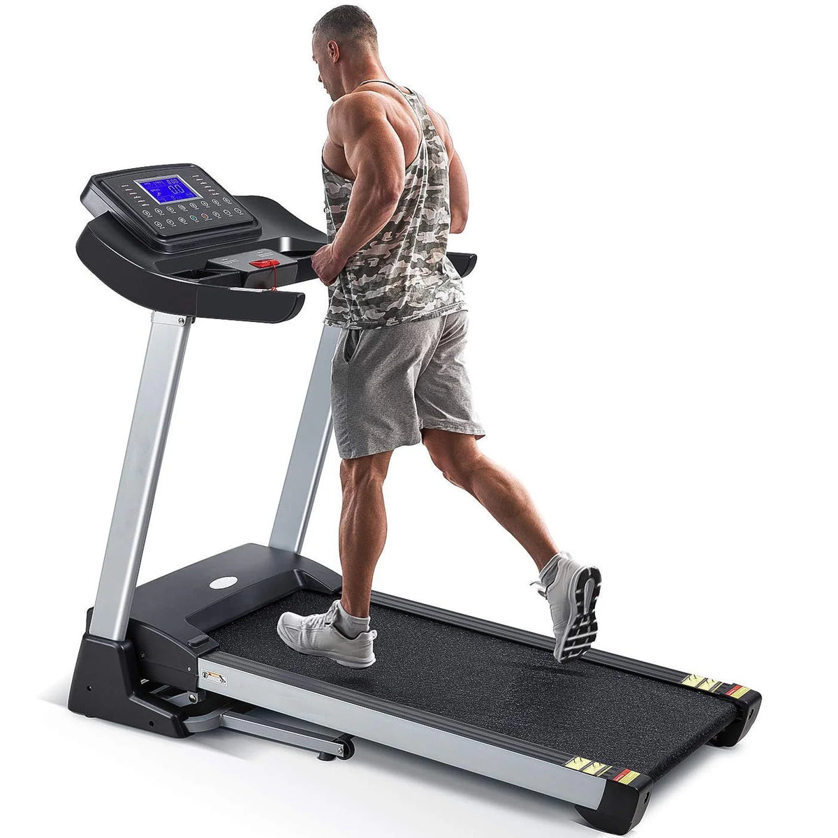 3HP Folding Treadmill with 15% Auto Incline, 300 LBS Capacity P974