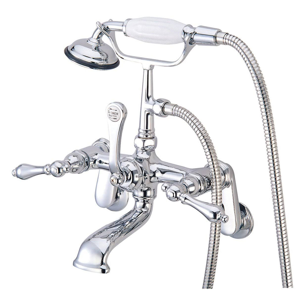 Oil Rubbed Bronze Wall Mount Clawfoot Tub Filler with Hand Shower X54377