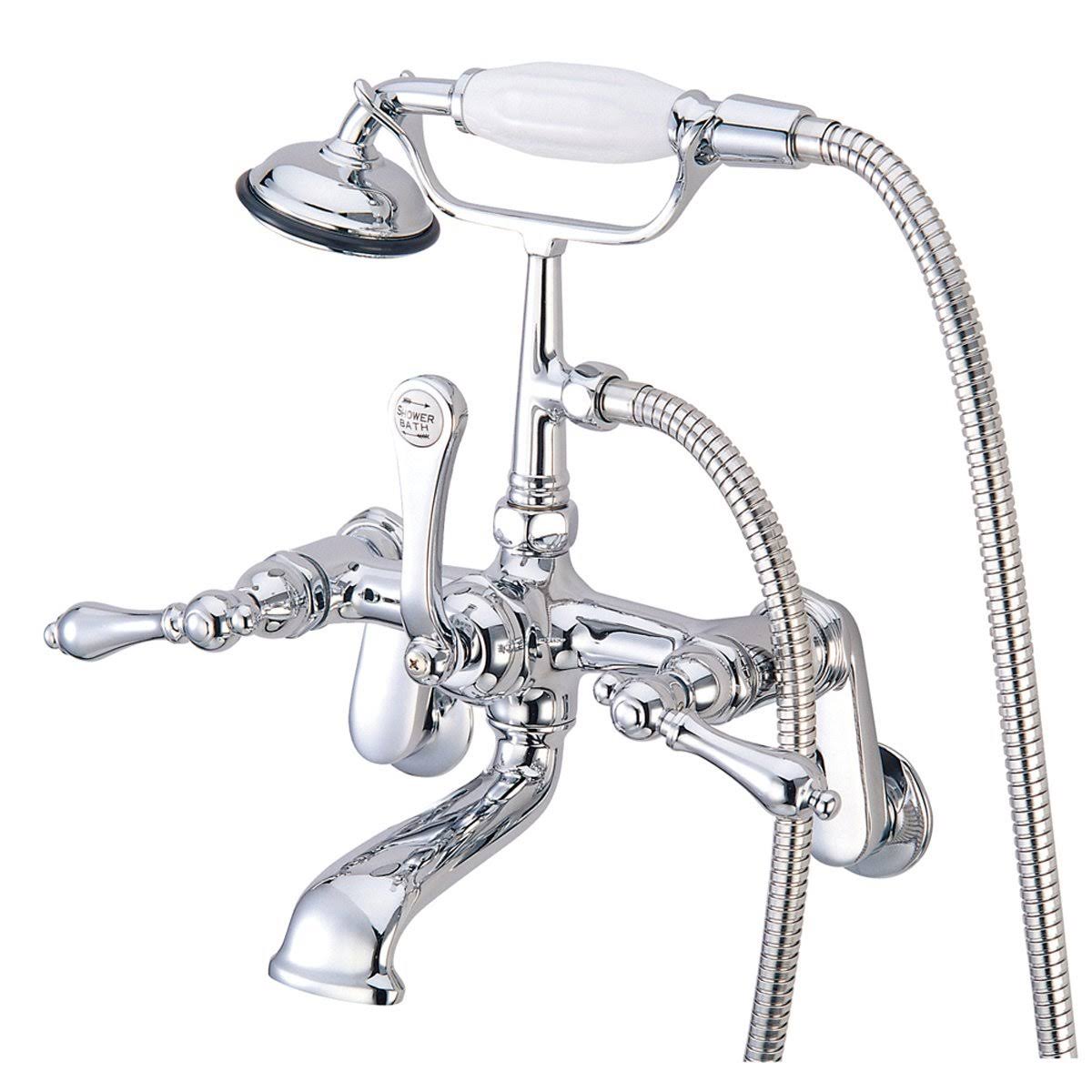 Oil Rubbed Bronze Wall Mount Clawfoot Tub Filler with Hand Shower X54377