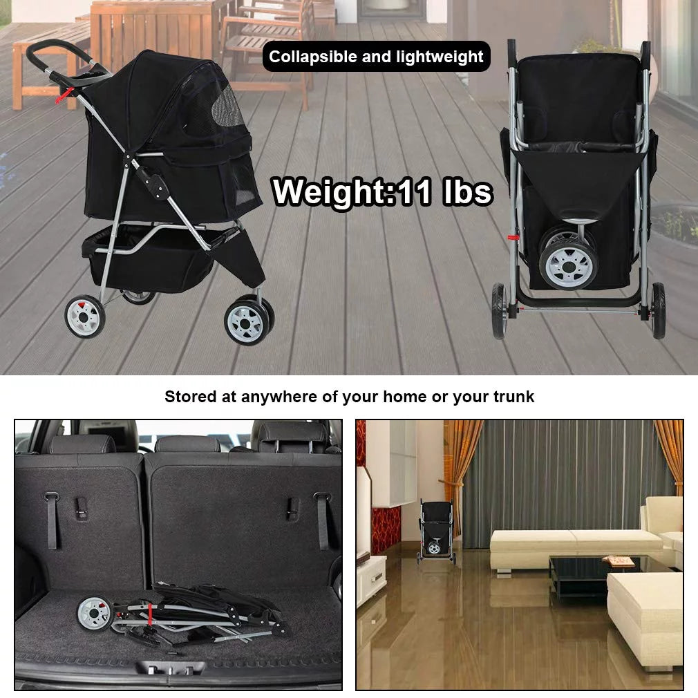 3 Wheels Folding Pet Stroller Y5580