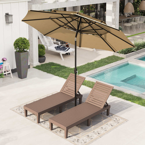 10ft 3 Tier Auto-Tilt Double Vented Patio Umbrella K544