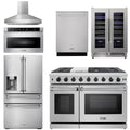 48 Propane Gas Range, Range Hood, Refrigerator with Water and Ice Dispenser, Dishwasher, Wine Cooler, Microwave I89385