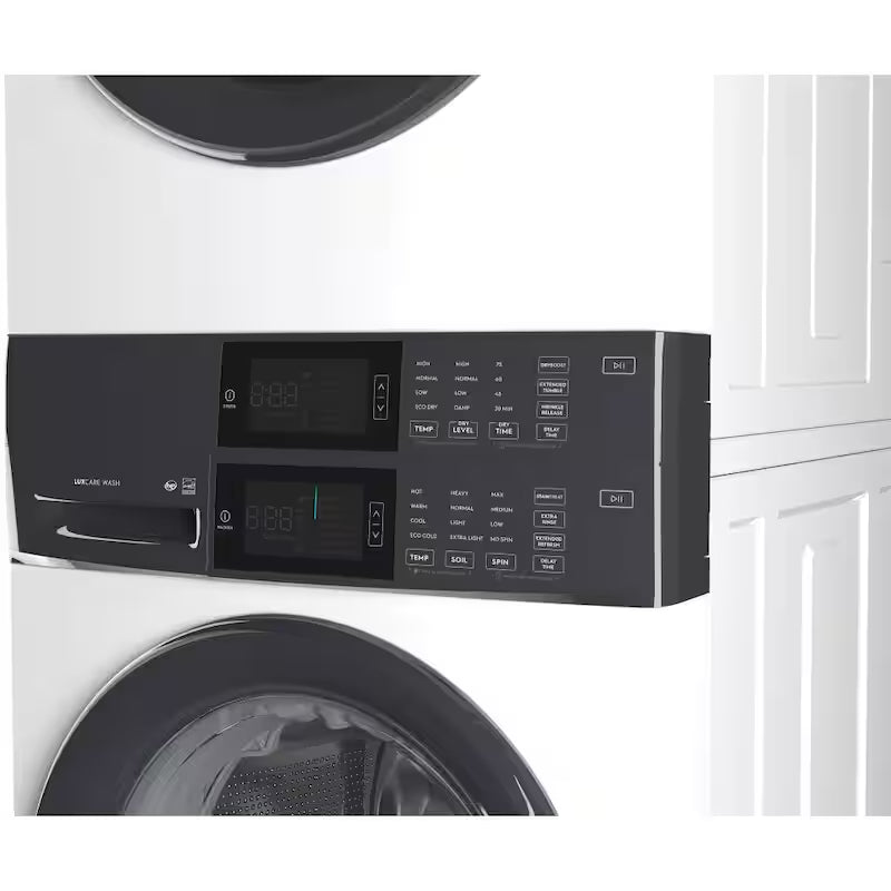 White Stacked Washer and Electric Dryer Laundry Tower V90106