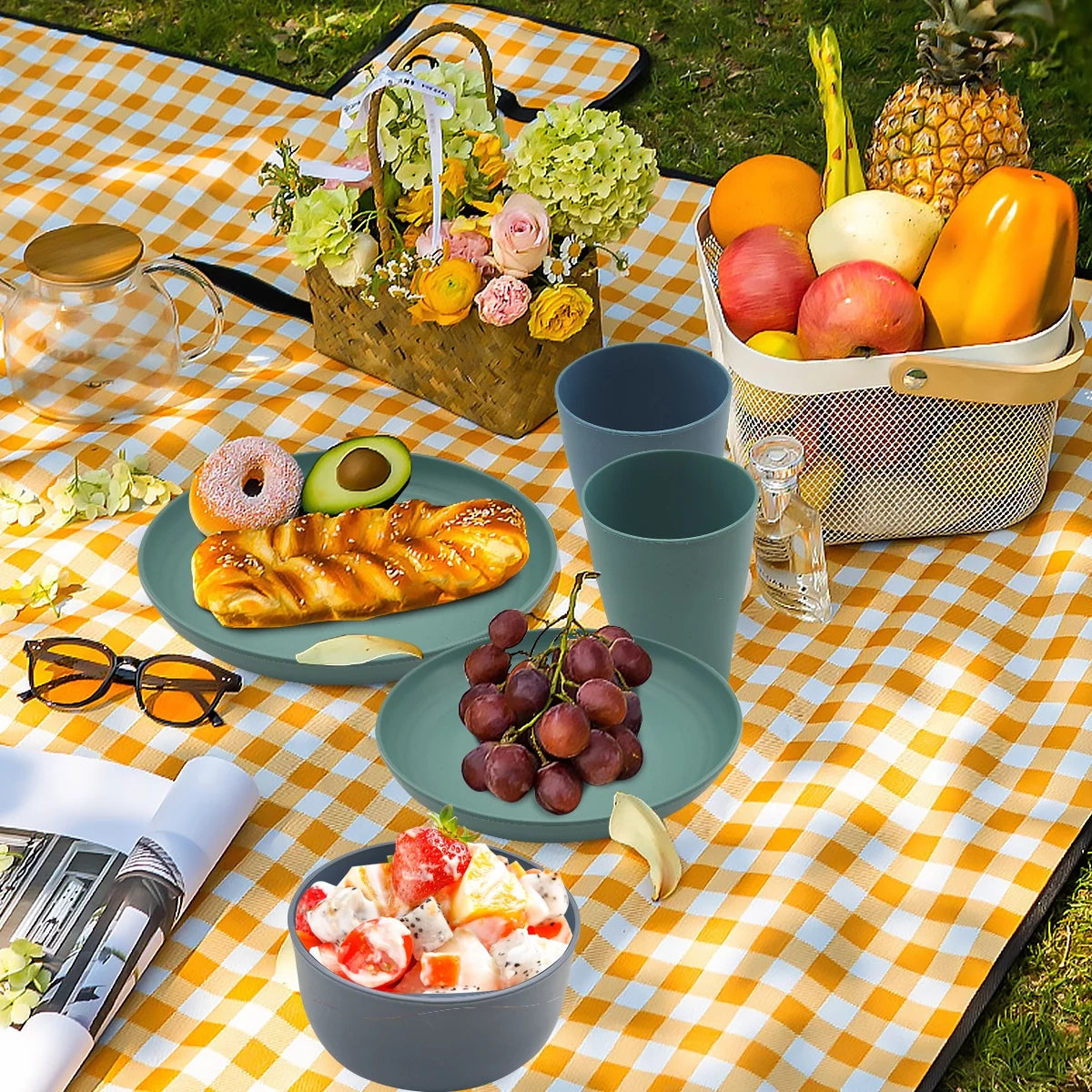 Wheat Straw Dinnerware Set 16 Piece E86009