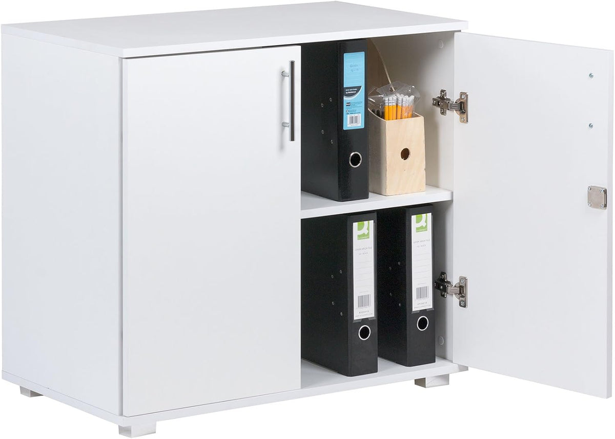 White 2 Door Locking Storage Cabinet Y65016