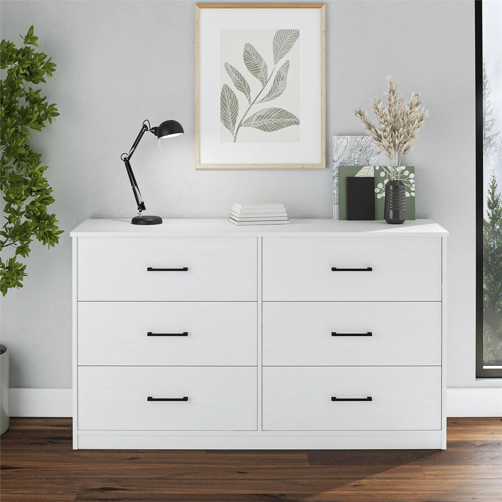 Black 6 Drawer Dresser F6781