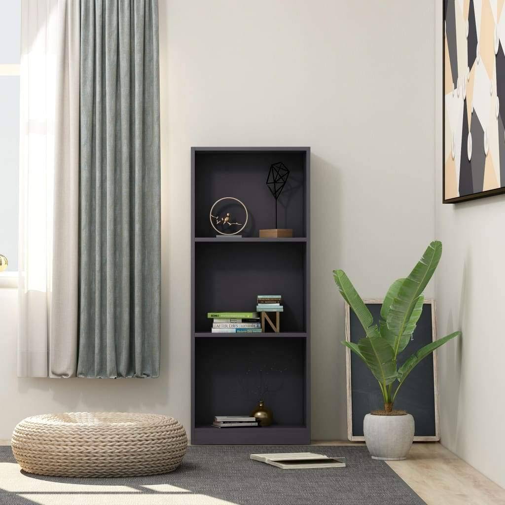 4-Tier Gray Chipboard Book Cabinet I987711